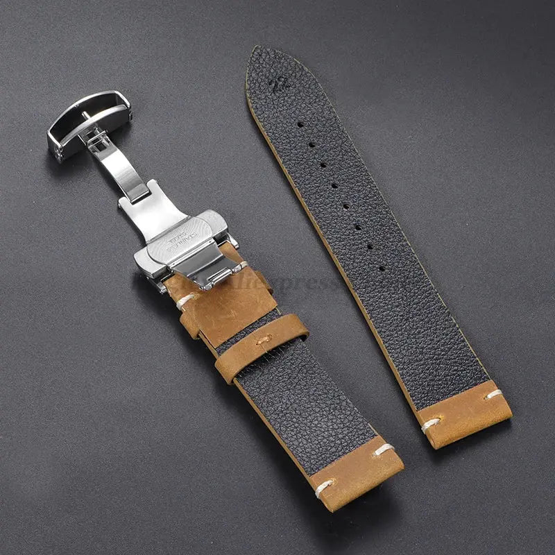 Calfskin Leather Watch Band - 18-24mm - Omega, Seiko, Rolex, Casio - Dark Brown - STRAPS