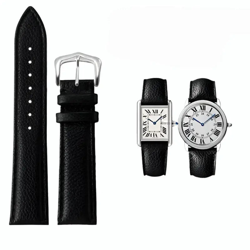 Cartier Tank Must/London/Solo Leather Watch Strap - Quick Release, Folding Buckle - 16-23mm - STRAPS