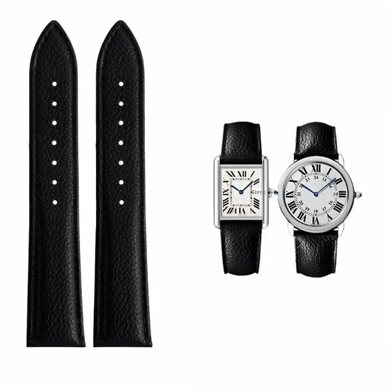 Cartier Tank Must/London/Solo Leather Watch Strap - Quick Release, Folding Buckle - 16-23mm - STRAPS