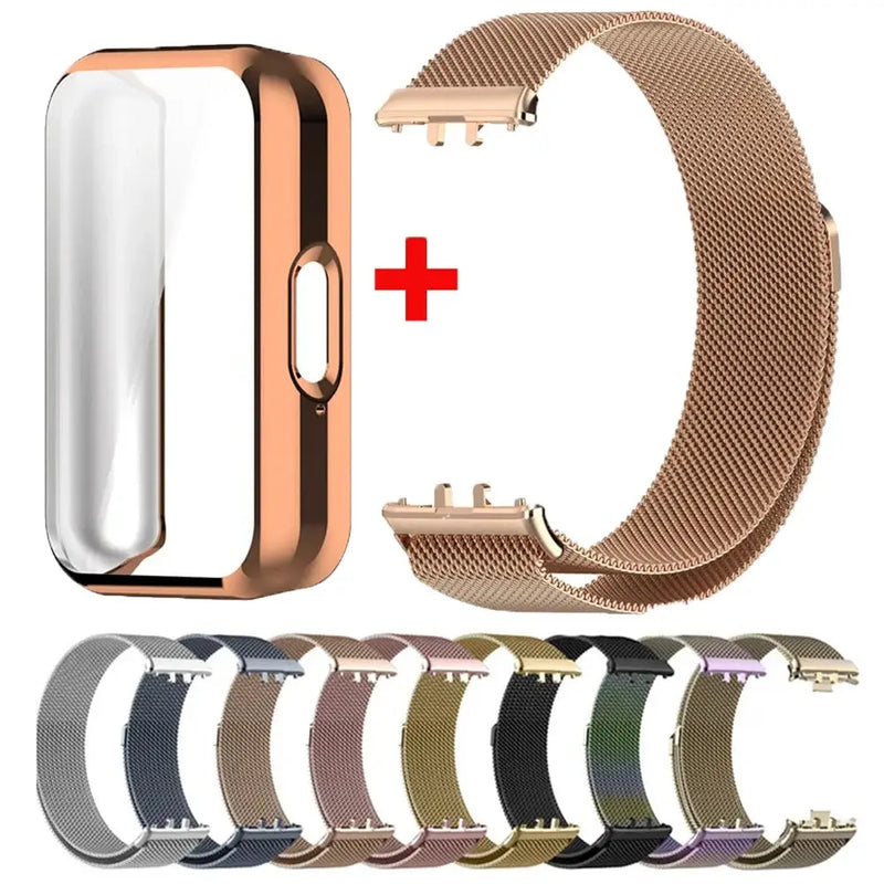 Case + Milanese Strap for Samsung Galaxy Fit 3 – Full Protector Cover & Magnetic Watchband - STRAPS