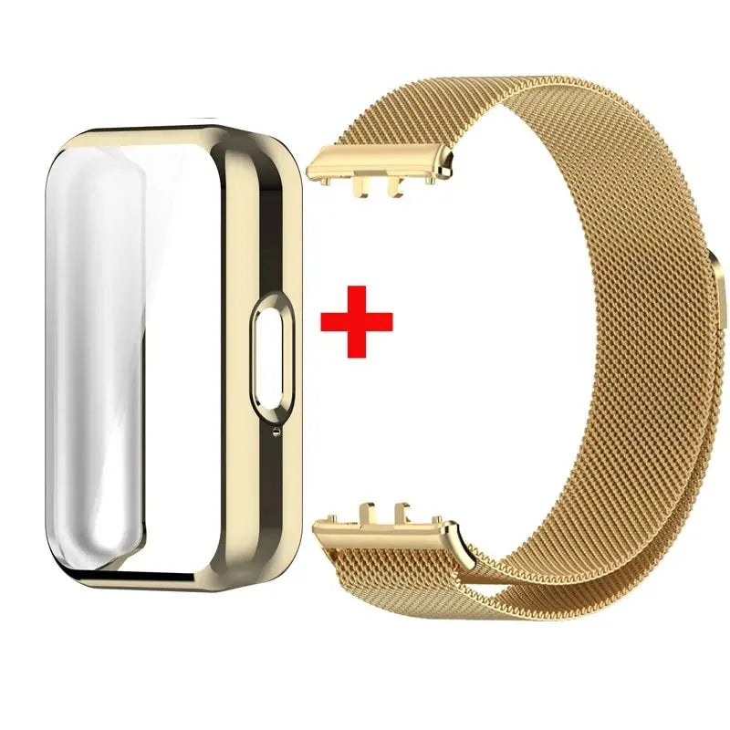 Case + Milanese Strap for Samsung Galaxy Fit 3 – Full Protector Cover & Magnetic Watchband - STRAPS