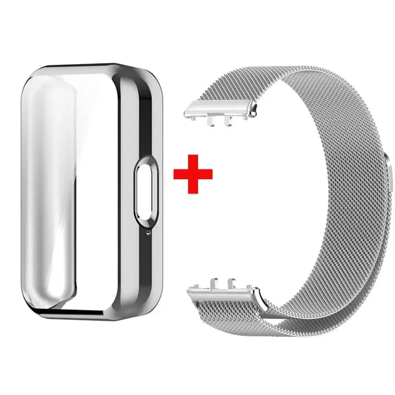 Case + Milanese Strap for Samsung Galaxy Fit 3 – Full Protector Cover & Magnetic Watchband - STRAPS