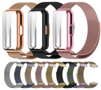 Case + Stainless Steel Milanese Strap for Samsung Galaxy Fit 3 – Magnetic Loop Bracelet & TPU Cover - STRAPS