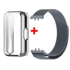 Case + Stainless Steel Milanese Strap for Samsung Galaxy Fit 3 – Magnetic Loop Bracelet & TPU Cover - STRAPS