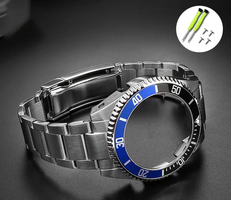 Casio GA2100 GA-2110 Mod Kit - Rolex Water Ghost Style - Stainless Steel Case & Strap - STRAPS