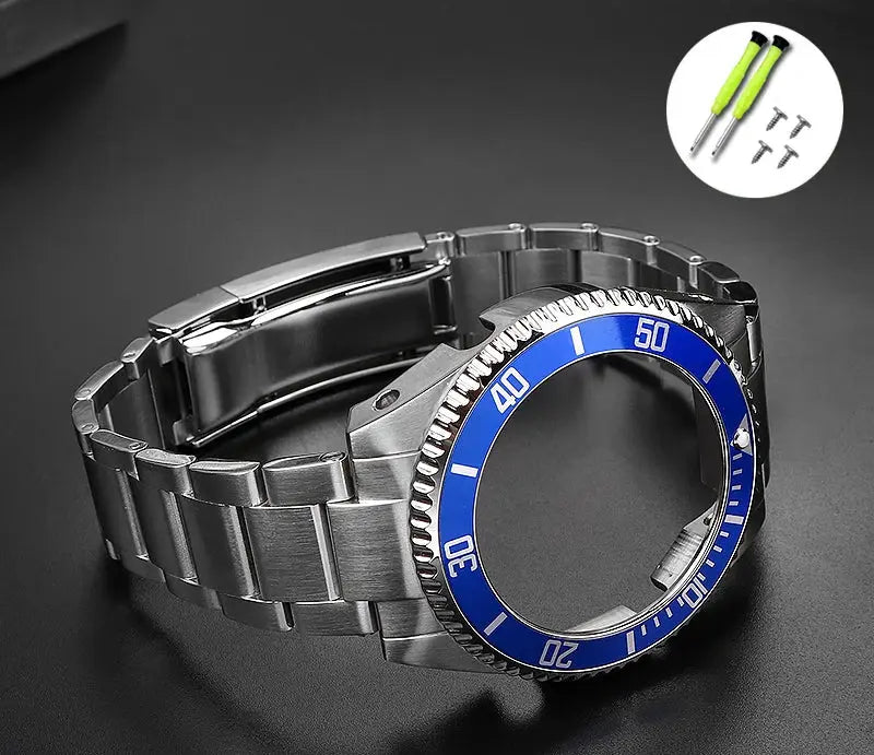 Casio GA2100 GA-2110 Mod Kit - Rolex Water Ghost Style - Stainless Steel Case & Strap - STRAPS
