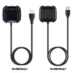 Charger Cable for Fitbit Versa 1/2/Lite, USB Adapter 1m, Black - STRAPS