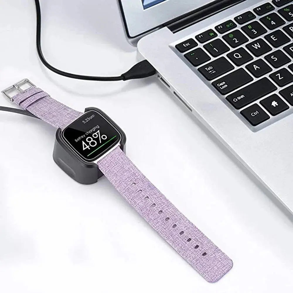 Charger Cable for Fitbit Versa 1/2/Lite, USB Adapter 1m, Black - STRAPS