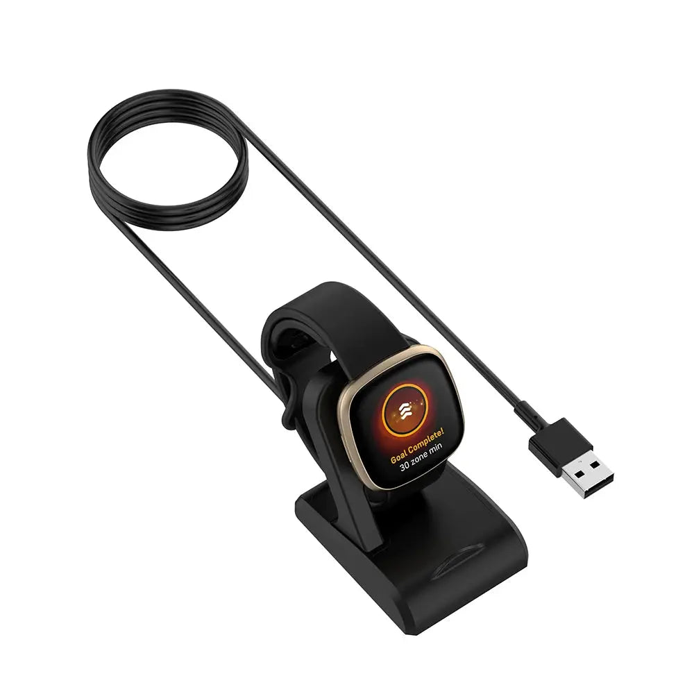 Charger Dock for Fitbit Sense/Sense 2/Versa 3/4, USB Cable Stand, Magnetic Base - STRAPS