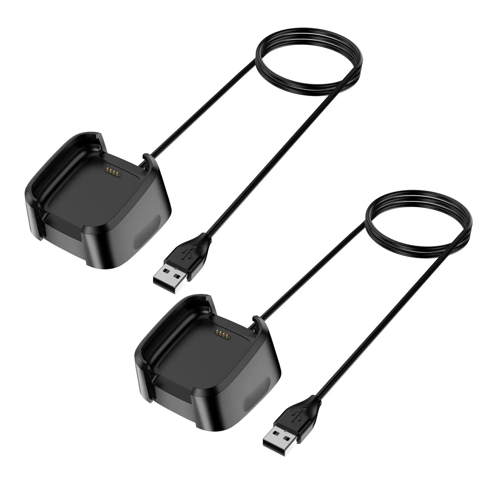 Charger for Fitbit Versa 2, USB Charging Cable, Dock Stand, 1m, Black - STRAPS