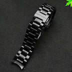 Curved Arc End Solid Matte Stainless Steel Watch Band for Seiko, Citizen, Casio, Timex - 20mm & 22mm - STRAPS