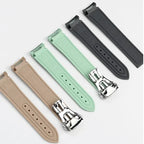 Curved End Strap 20mm for Omega X Swatch MoonSwatch Silicone Rubber Folding Buckle Watch Band - STRAPS