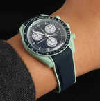 Curved End Strap 20mm for Omega X Swatch MoonSwatch Silicone Rubber Folding Buckle Watch Band - STRAPS