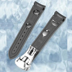 Curved End Strap 20mm for Omega X Swatch MoonSwatch Silicone Rubber Folding Buckle Watch Band - STRAPS