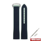 Curved End Strap 20mm for Omega X Swatch MoonSwatch Silicone Rubber Folding Buckle Watch Band - STRAPS