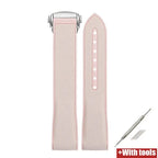 Curved End Strap 20mm for Omega X Swatch MoonSwatch Silicone Rubber Folding Buckle Watch Band - STRAPS