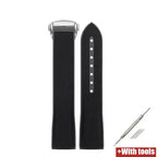Curved End Strap 20mm for Omega X Swatch MoonSwatch Silicone Rubber Folding Buckle Watch Band - STRAPS