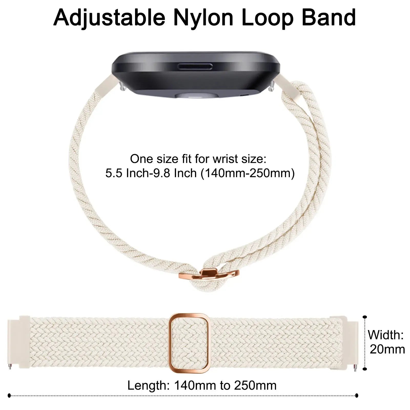 Elastic Braided Loop Band for Fitbit Versa 1/2/Lite/Special Edition STRAPS