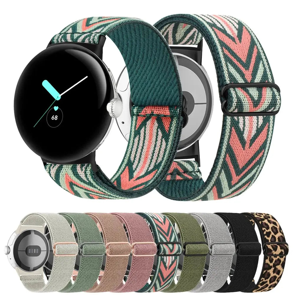 Elastic Nylon Adjustable Strap for Google Pixel Watch – Comfortable and Flexible Wristband STRAPS