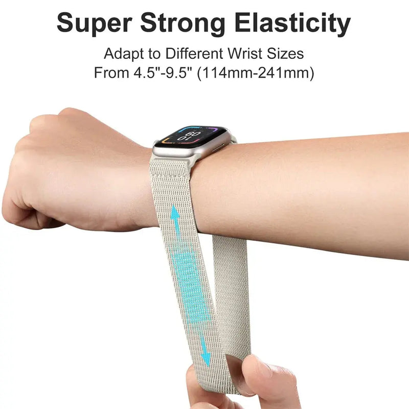 Elastic Nylon Band straps for Apple (38mm, 40mm to 45mm, 49mm)Series 3 to Series 10, Ultra 2, and SE STRAPS