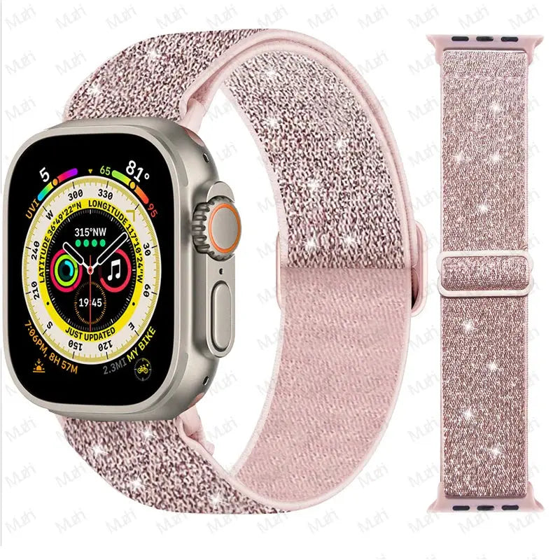 Elastic Nylon Band straps for Apple (38mm, 40mm to 45mm, 49mm)Series 3 to Series 10, Ultra 2, and SE STRAPS
