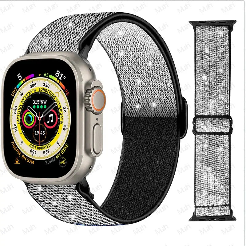 Elastic Nylon Band straps for Apple (38mm, 40mm to 45mm, 49mm)Series 3 to Series 10, Ultra 2, and SE STRAPS