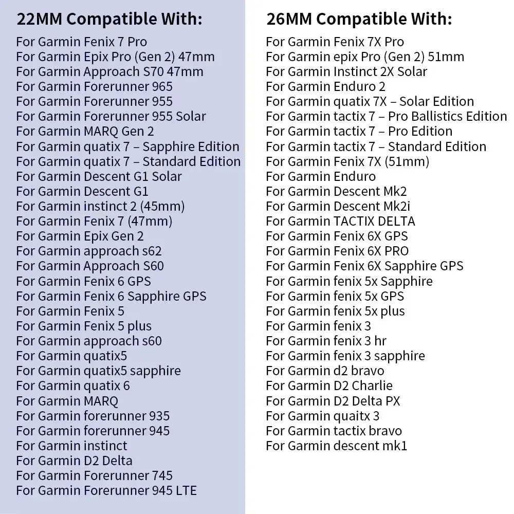 Elite QuickFit Stainless Steel Bands for Garmin Fenix, Forerunner & More STRAPS