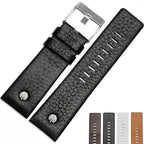 Fashionable Cowhide Watchband with Rivets – Fits Diesel DZ7313, DZ7333, DZ7322, DZ7257, DZ4318, DZ7348, DZ7334 - STRAPS