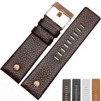 Fashionable Cowhide Watchband with Rivets – Fits Diesel DZ7313, DZ7333, DZ7322, DZ7257, DZ4318, DZ7348, DZ7334 - STRAPS