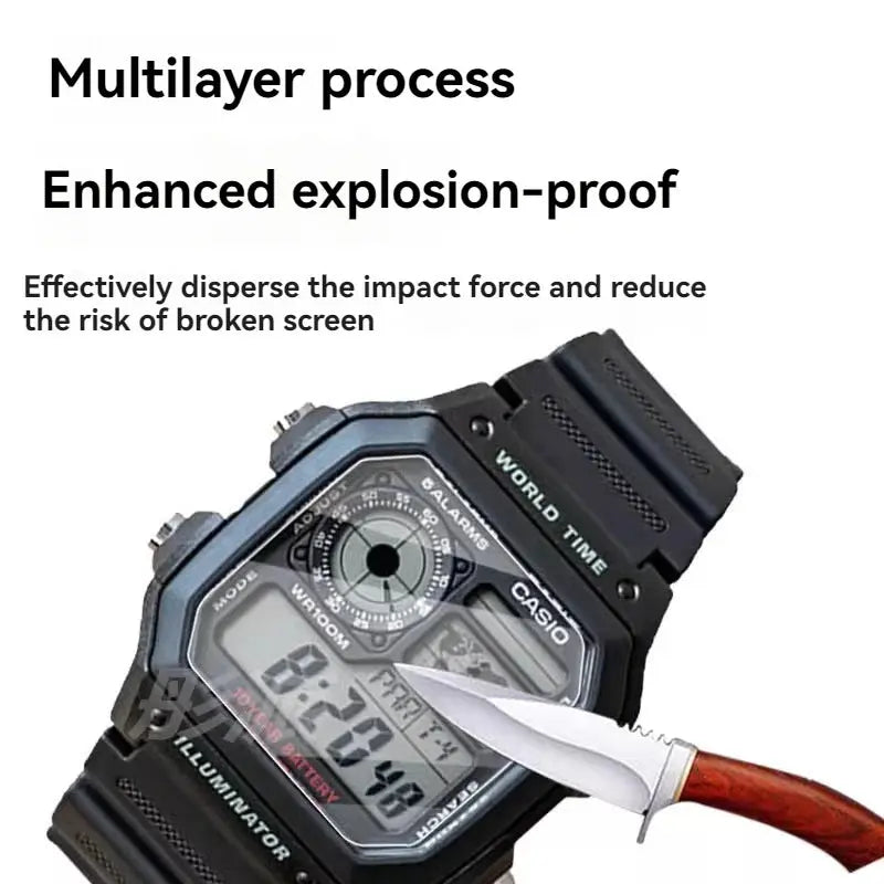 Full Screen HD Protective Film for Casio AE1200/AE1300 - Anti-Scratch - STRAPS