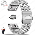 Garmin Stainless Steel QuickFit Strap 26/22/20mm for Tactix 7 Pro Fenix 7X 6X 5X Plus Watch Band STRAPS