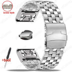 Garmin Stainless Steel QuickFit Strap 26/22/20mm for Tactix 7 Pro Fenix 7X 6X 5X Plus Watch Band STRAPS