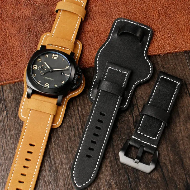 Genuine Cowhide Leather Watch Strap for Panerai PAM111, 441 & Diesel – 22mm, 24mm, 26mm - STRAPS