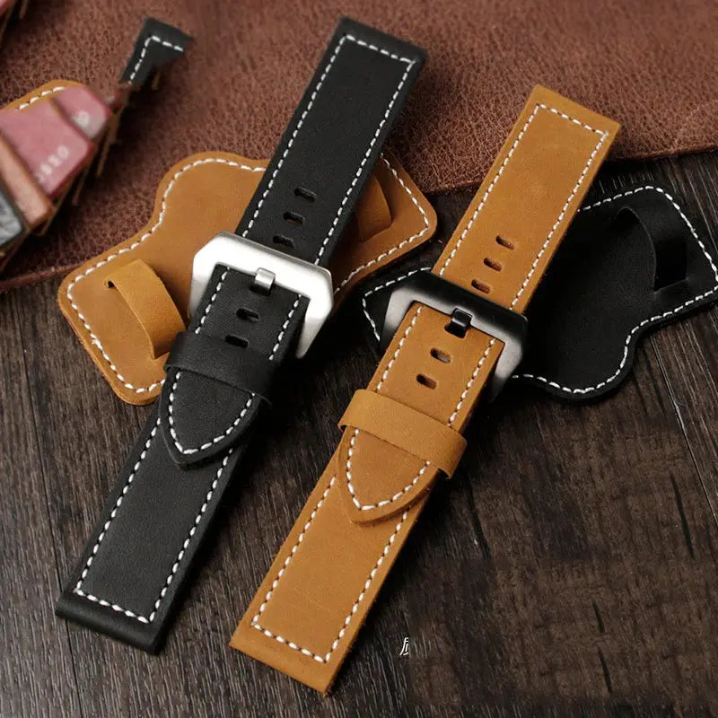 Genuine Cowhide Leather Watch Strap for Panerai PAM111, 441 & Diesel – 22mm, 24mm, 26mm - STRAPS