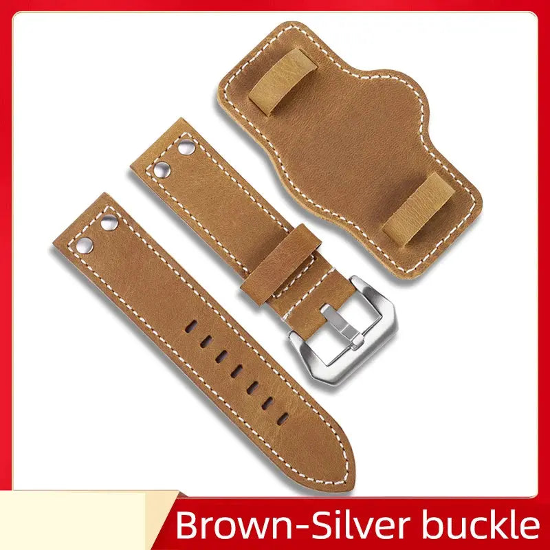 Genuine Cowhide Leather Watch Strap for Panerai PAM111, 441 & Diesel – 22mm, 24mm, 26mm - STRAPS