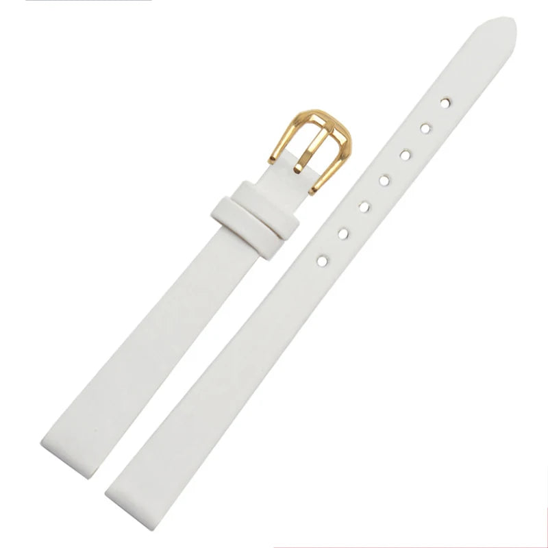 Spun Silk & Genuine Leather Slim Watchband | 6mm 8mm 10mm 12mm 14mm Models