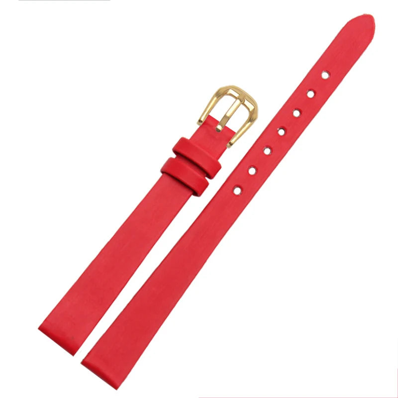 Spun Silk & Genuine Leather Slim Watchband | 6mm 8mm 10mm 12mm 14mm Models