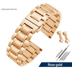 High-Quality Stainless Steel Curved End Watch Strap for Seiko, Timex, Citizen, Casio – 20mm/22mm Men’s Watchband with Butterfly Clasp - STRAPS