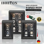 IBBETON Wooden Watch Winder Case, 2/4/6 Slots, Mabuchi Motor, Luxury Storage - STRAPS