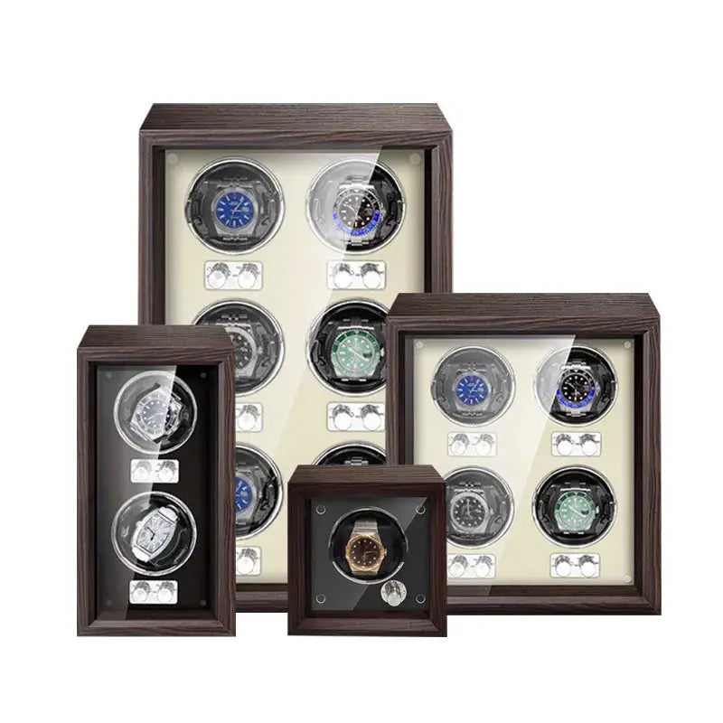 IBBETON Wooden Watch Winder Case, 2/4/6 Slots, Mabuchi Motor, Luxury Storage - STRAPS