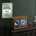 IBBETON Wooden Watch Winder Case, 2/4/6 Slots, Mabuchi Motor, Luxury Storage - STRAPS