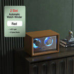 IBBETON Wooden Watch Winder Case, 2/4/6 Slots, Mabuchi Motor, Luxury Storage - STRAPS