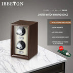 IBBETON Wooden Watch Winder Case, 2/4/6 Slots, Mabuchi Motor, Luxury Storage - STRAPS