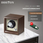 IBBETON Wooden Watch Winder Case, 2/4/6 Slots, Mabuchi Motor, Luxury Storage - STRAPS