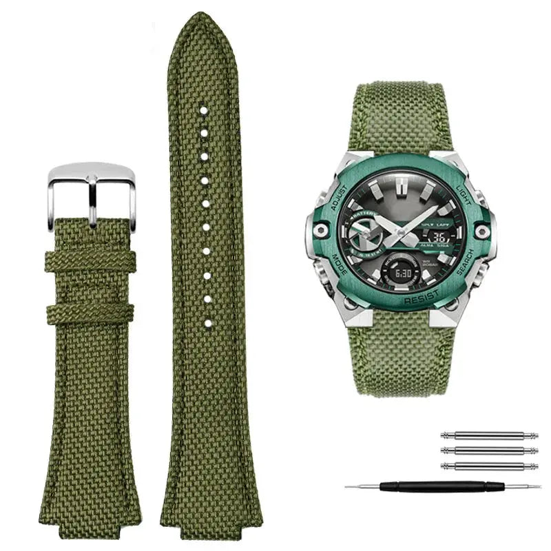 Knitted Nylon Watch Strap for Casio G-SHOCK GST-B400  EFB-680 – 14mm & 12mm Convex Fit Canvas Band STRAPS