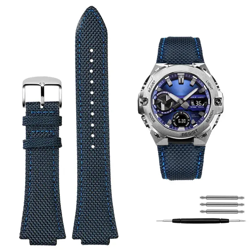 Knitted Nylon Watch Strap for Casio G-SHOCK GST-B400  EFB-680 – 14mm & 12mm Convex Fit Canvas Band STRAPS