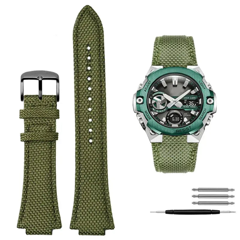 Knitted Nylon Watch Strap for Casio G-SHOCK GST-B400  EFB-680 – 14mm & 12mm Convex Fit Canvas Band STRAPS