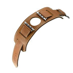 Leather Cuff Bracelet Strap for Apple Watch 9/8/7/6/SE/Ultra 2,40mm/41mm/44mm/45mm/49mm,Metal Buckle - STRAPS