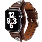 Leather Cuff Bracelet for Apple Watch 9/8/7/6/SE/3/Ultra 2, 38mm/40mm/41mm/42mm/44mm/45mm/49mm - STRAPS