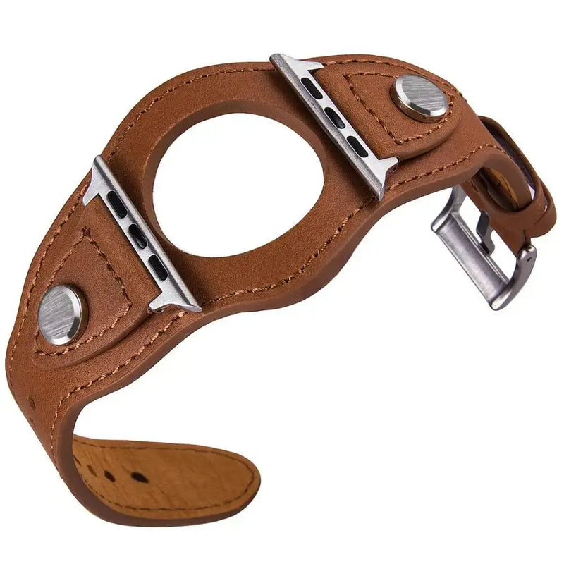 Leather Cuff Bracelet for Apple Watch 9/8/7/6/SE/3/Ultra 2, 38mm/40mm/41mm/42mm/44mm/45mm/49mm - STRAPS